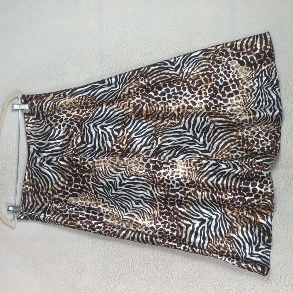 Anne Klein‎ Women's Animal Print Satin Zebra Skirt Size 4
